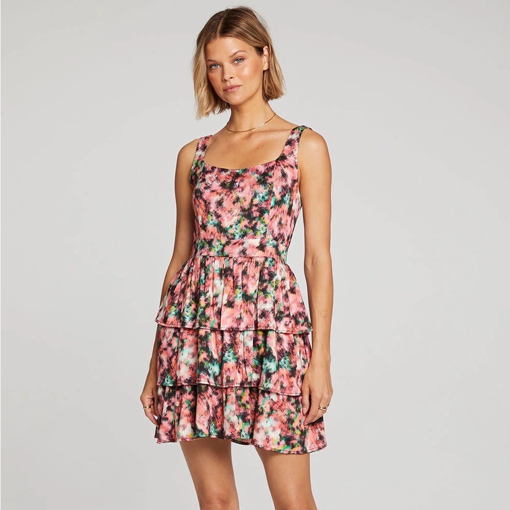Lana mini tiered skater tank dress - NWT - Large - Multicolor